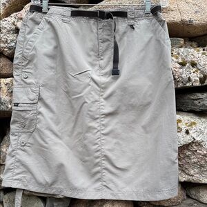REI Cargo Skirt w/ Belt sz. 12 Khaki UPF 30+ Adjustable Length